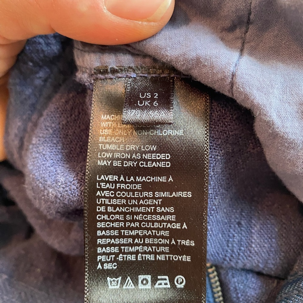 free people viscose linen pants size 2 navy blue - Picture 4 of 5